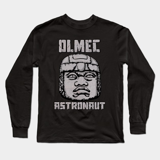 Olmec Astronaut Long Sleeve T-Shirt by MagicEyeOnly